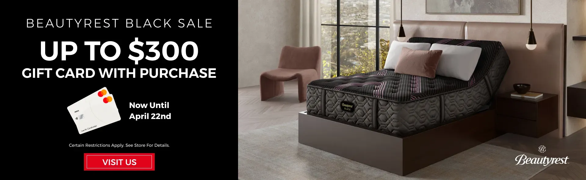 Beautyrest Black Sale - Up to $300 Gift Card with Select Mattress Purchases